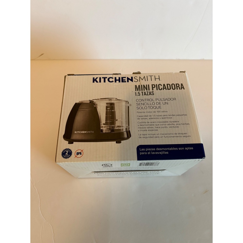 KitchenSmith 1.5 Cup Mini Chopper Black Food Processor 100W One Touch Pulse‎